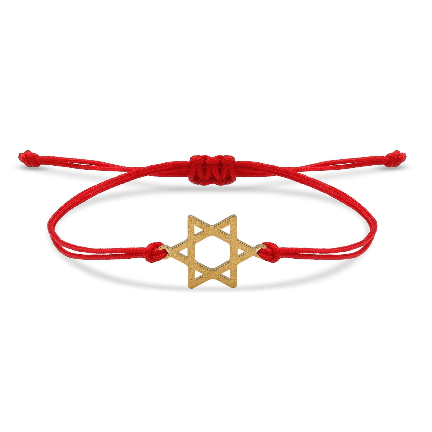 Scrub Stainless Steel Six Jewish Star of David Charm Bracelet Women New Fashion Red String Handmade Adjustable Jewelry Present