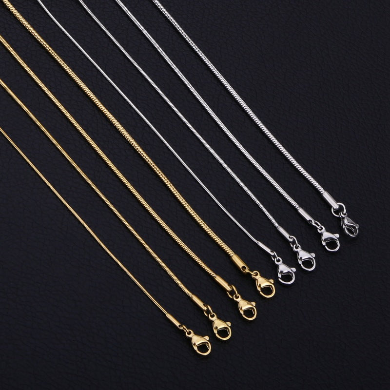 Minimalist Men'S Stainless Steel round Snake Necklace
