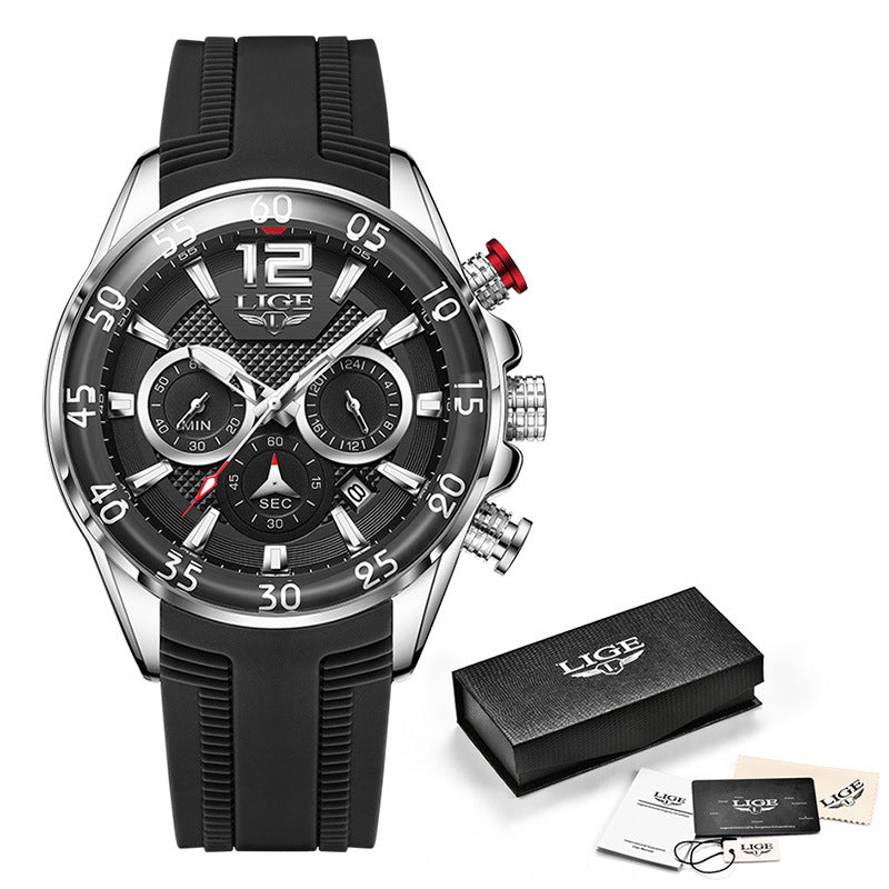Quartz Men'S Waterproof Watch Multi-Function