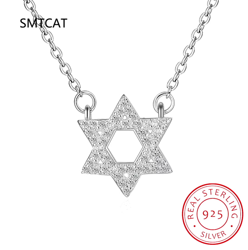 Collare Magen Star of David 925 Sterling Silver Pendant Israel Chain Necklace Women Judaica Jewish Vintage Fine Jewelry