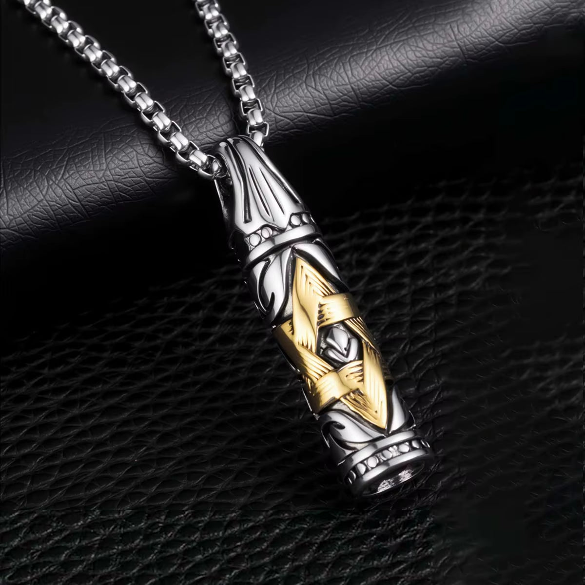 Collar Hombre Stainless Steel Israel Jewish Male Yurman Star of David Necklace Man'S Bullet David Star Necklace for Men S-01