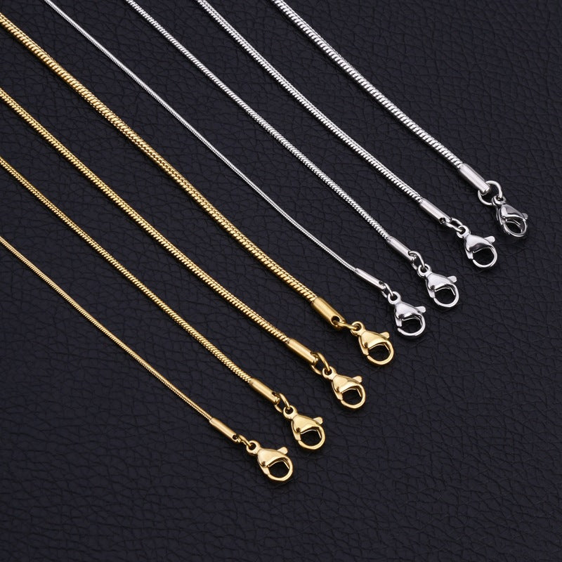 Minimalist Men'S Stainless Steel round Snake Necklace