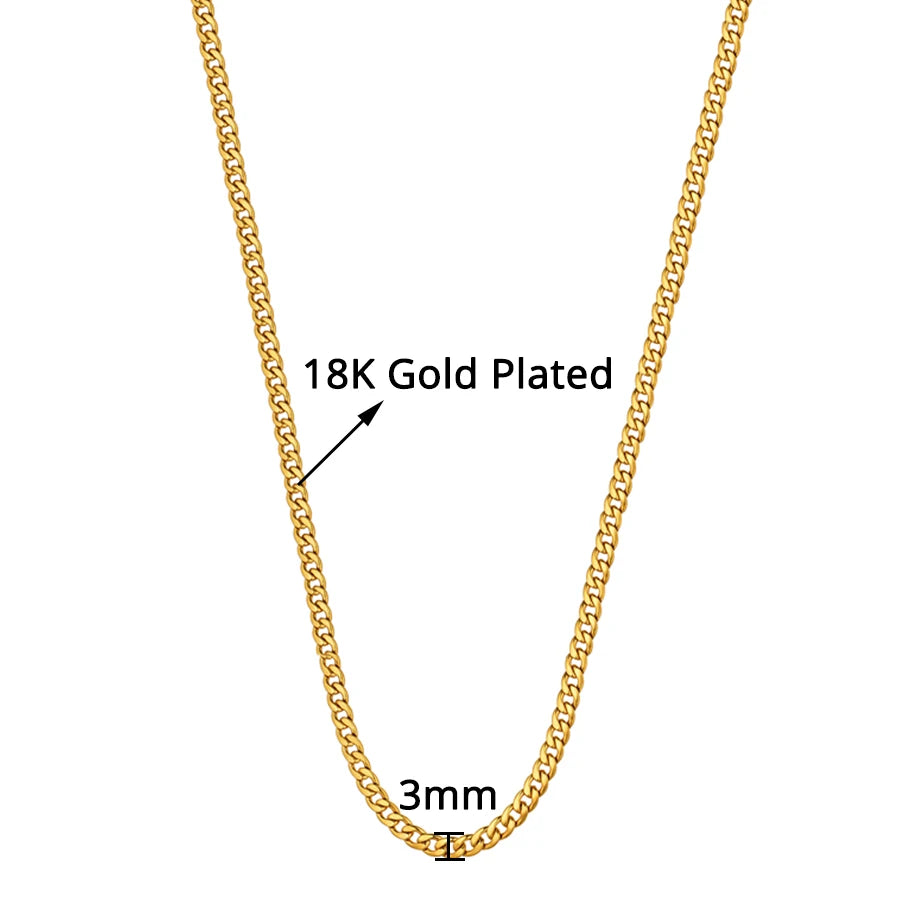 Stainless Steel Gold Chain for Men Women, Golden Stainless Steel Chain Necklace, Gold Color Vintage Collar Necklace Chokers