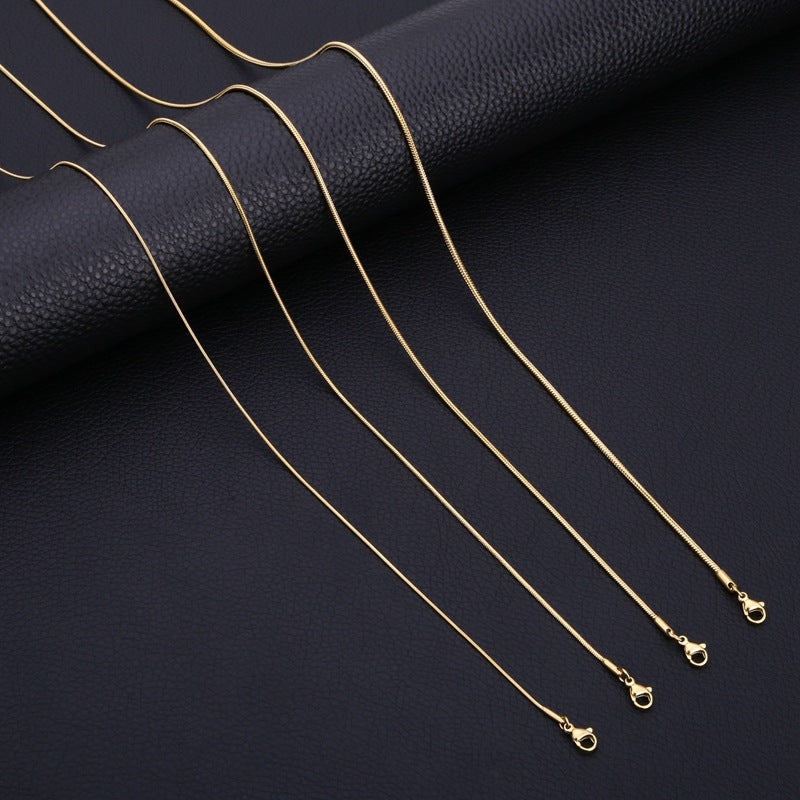 Minimalist Men'S Stainless Steel round Snake Necklace