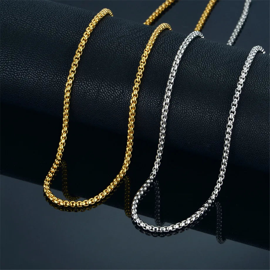 Stainless Steel Gold Chain for Men Women, Golden Stainless Steel Chain Necklace, Gold Color Vintage Collar Necklace Chokers