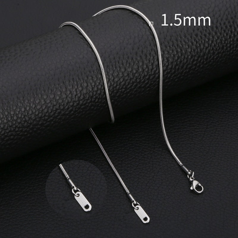 Minimalist Men'S Stainless Steel round Snake Necklace