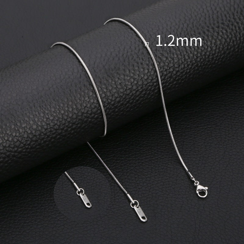 Minimalist Men'S Stainless Steel round Snake Necklace