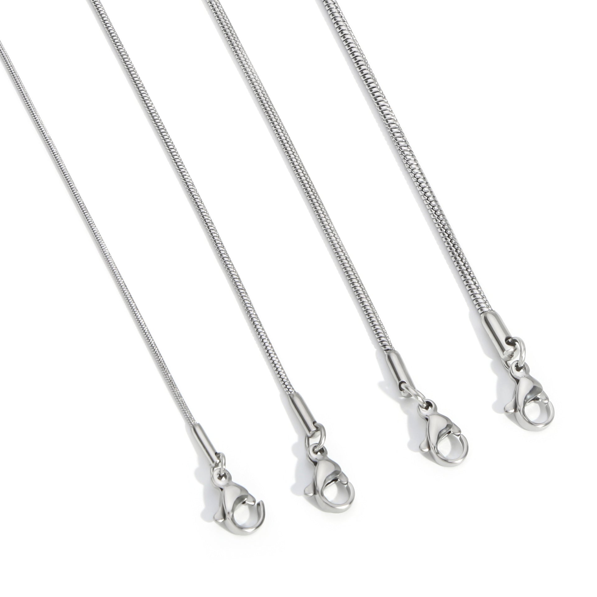 Minimalist Men'S Stainless Steel round Snake Necklace