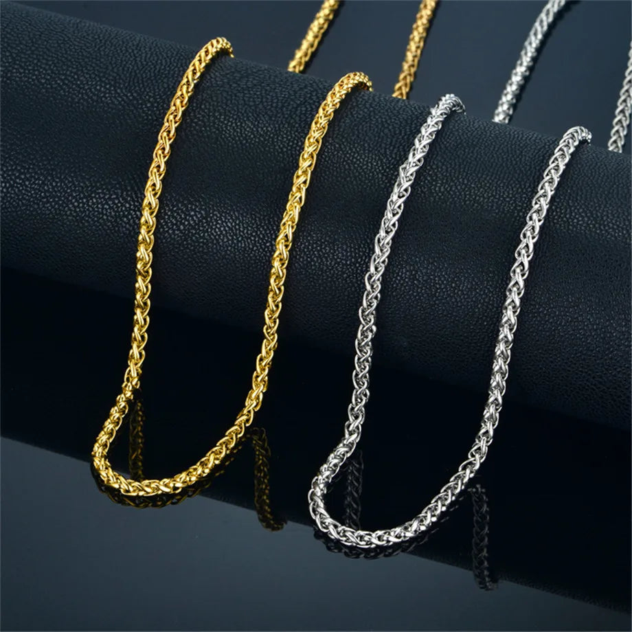 Stainless Steel Gold Chain for Men Women, Golden Stainless Steel Chain Necklace, Gold Color Vintage Collar Necklace Chokers