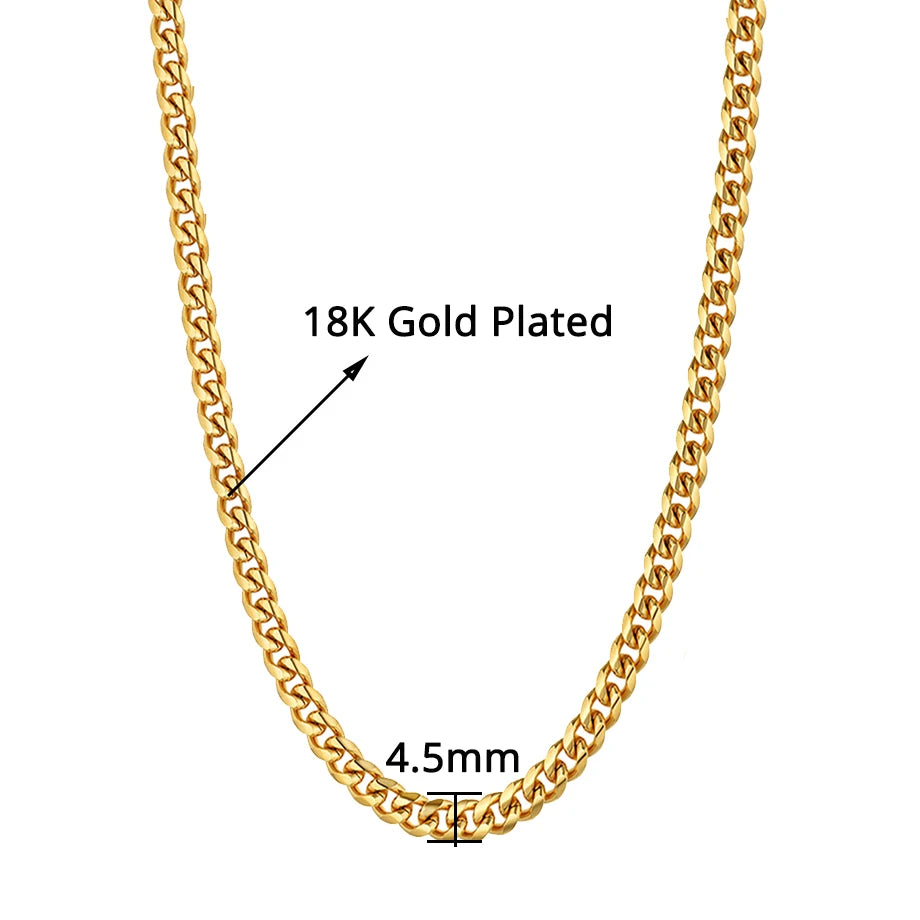 Stainless Steel Gold Chain for Men Women, Golden Stainless Steel Chain Necklace, Gold Color Vintage Collar Necklace Chokers
