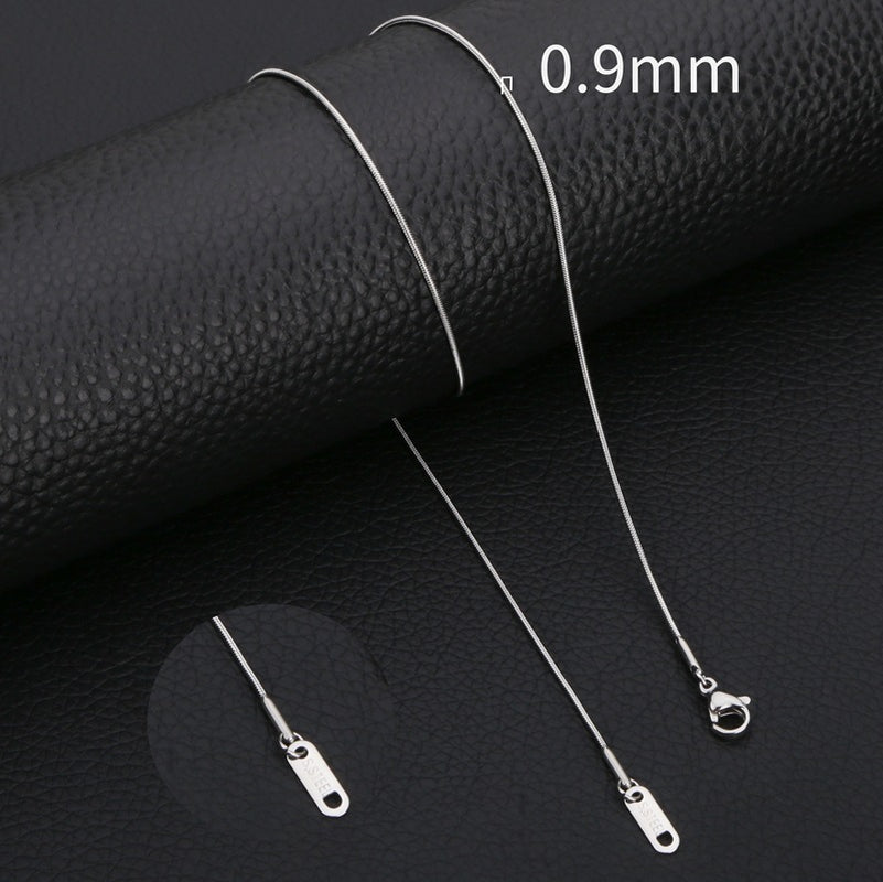 Minimalist Men'S Stainless Steel round Snake Necklace