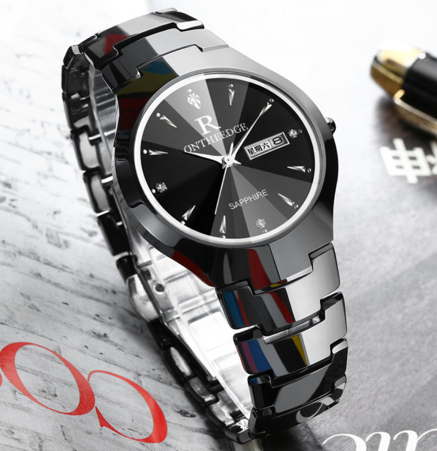 Tungsten Steel Watch Men'S Watch Quartz Watch