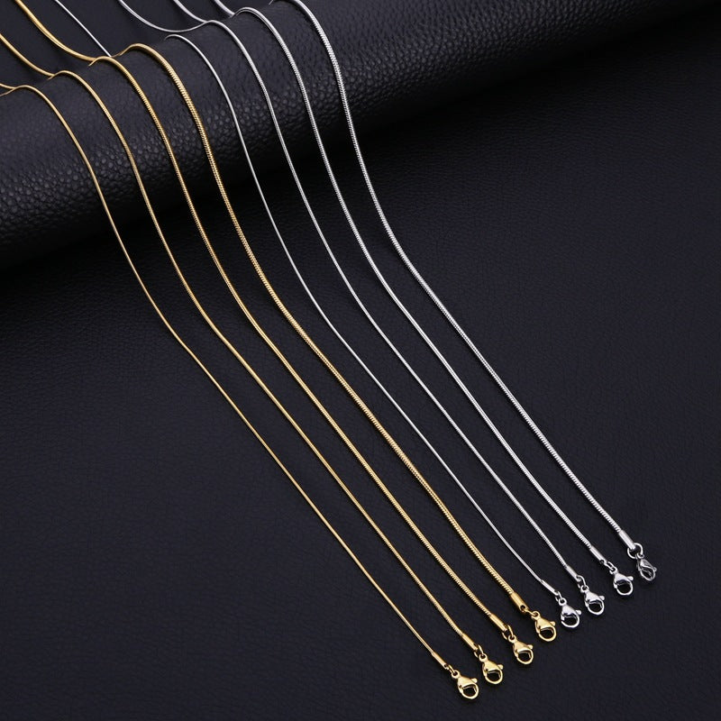 Minimalist Men'S Stainless Steel round Snake Necklace