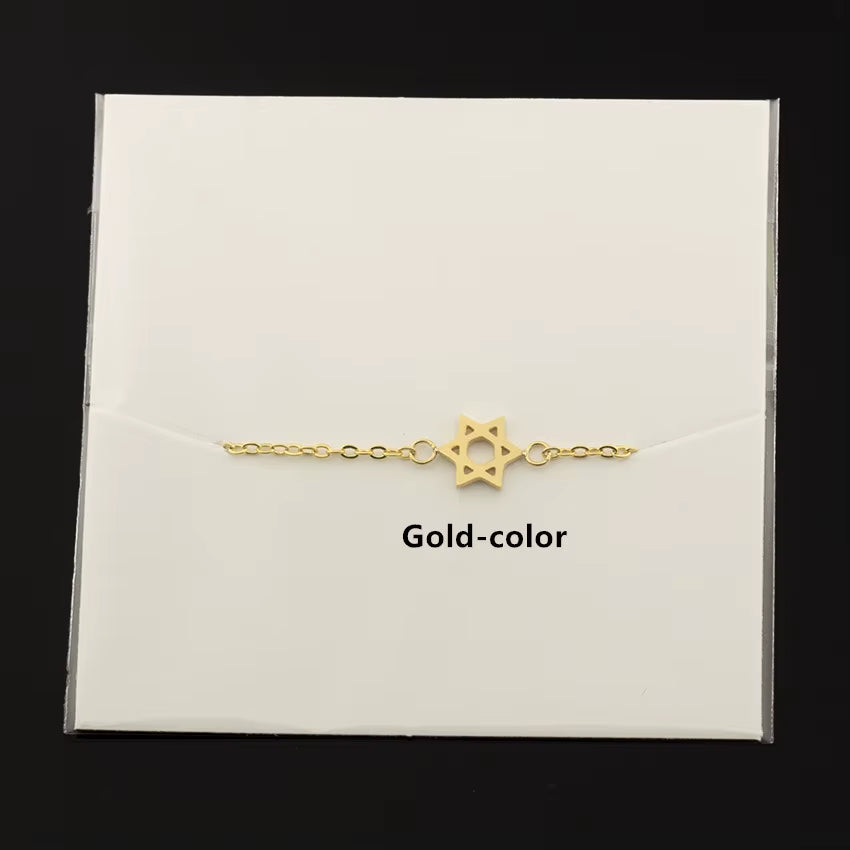 2024 Stainless Steel Chain Pulseras Vintage Mujer Jerusalem Magen Star of David Charm Bracelet Femme Jewish Jewelry