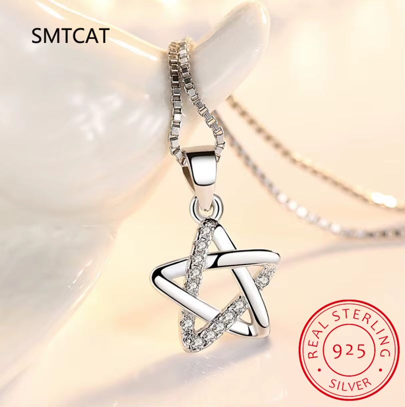 Collare Magen Star of David 925 Sterling Silver Pendant Israel Chain Necklace Women Judaica Jewish Vintage Fine Jewelry