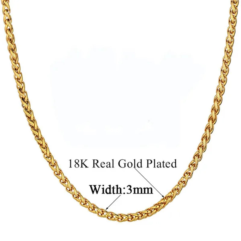 Stainless Steel Gold Chain for Men Women, Golden Stainless Steel Chain Necklace, Gold Color Vintage Collar Necklace Chokers