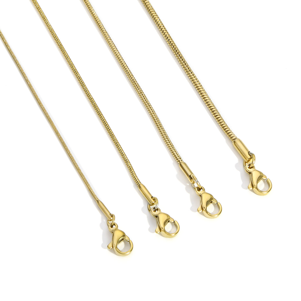 Minimalist Men'S Stainless Steel round Snake Necklace