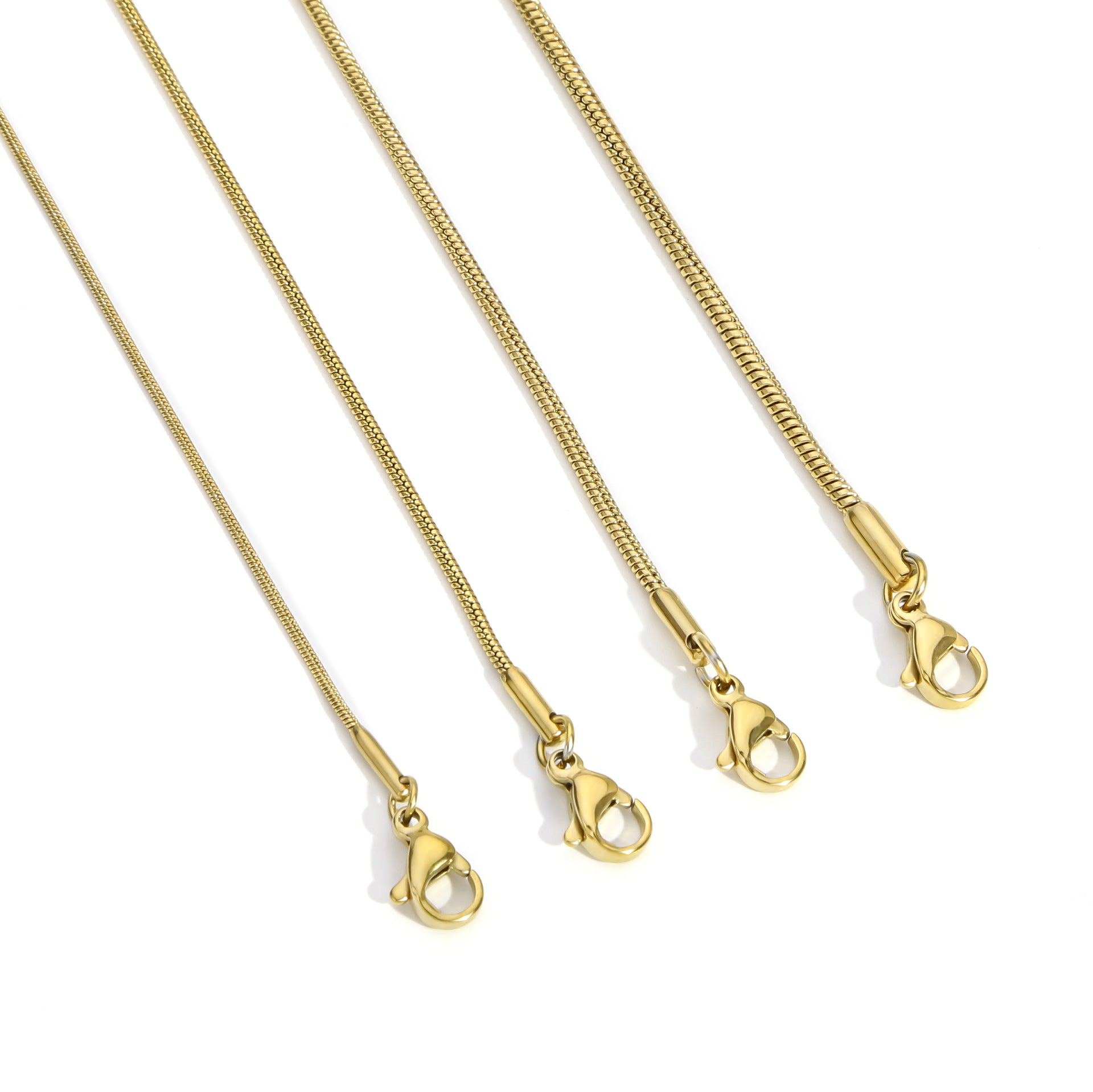 Minimalist Men'S Stainless Steel round Snake Necklace