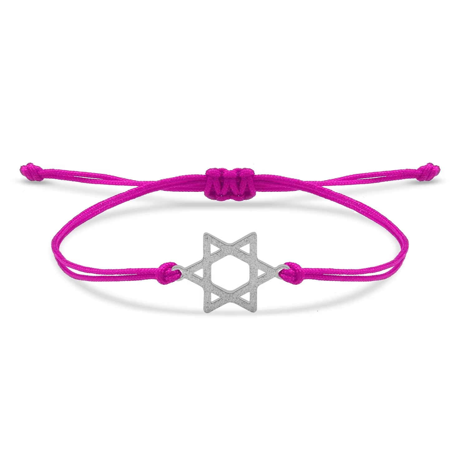 Scrub Stainless Steel Six Jewish Star of David Charm Bracelet Women New Fashion Red String Handmade Adjustable Jewelry Present