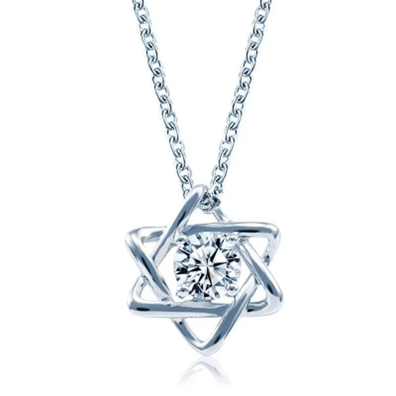 Collare Magen Star of David 925 Sterling Silver Pendant Israel Chain Necklace Women Judaica Jewish Vintage Fine Jewelry