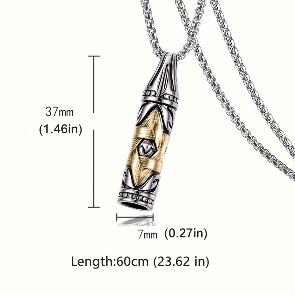 Collar Hombre Stainless Steel Israel Jewish Male Yurman Star of David Necklace Man'S Bullet David Star Necklace for Men S-01