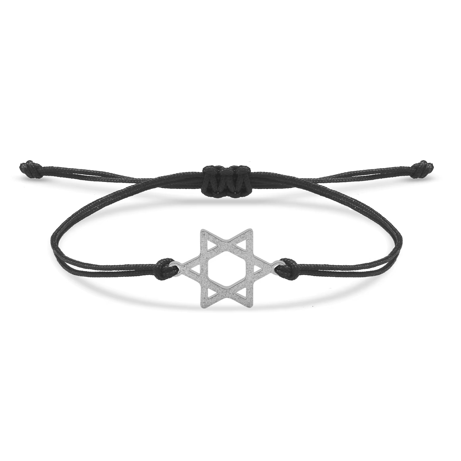 Scrub Stainless Steel Six Jewish Star of David Charm Bracelet Women New Fashion Red String Handmade Adjustable Jewelry Present