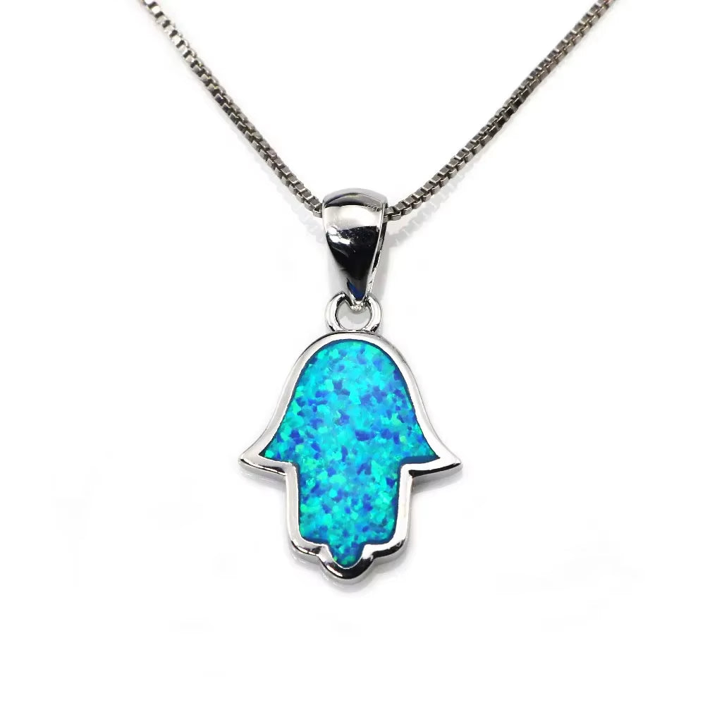 Star of David Fire Opal Chai Hebrew Jewish Pendant Necklace