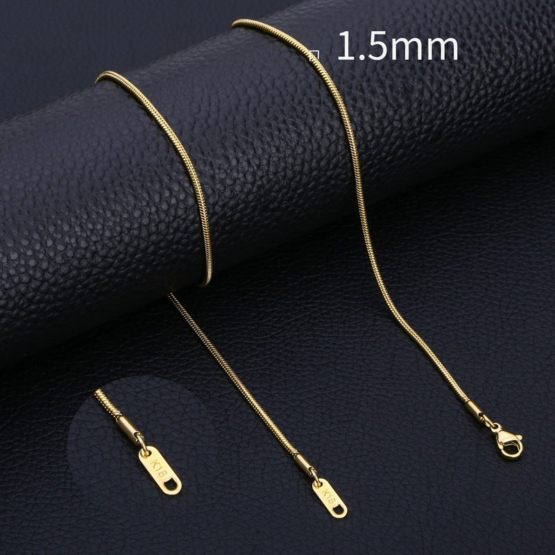 Minimalist Men'S Stainless Steel round Snake Necklace