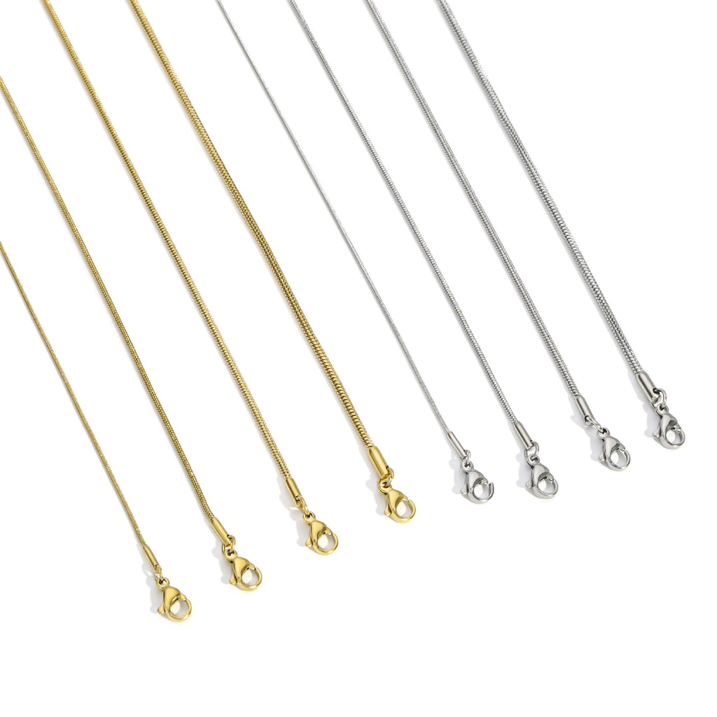 Minimalist Men'S Stainless Steel round Snake Necklace