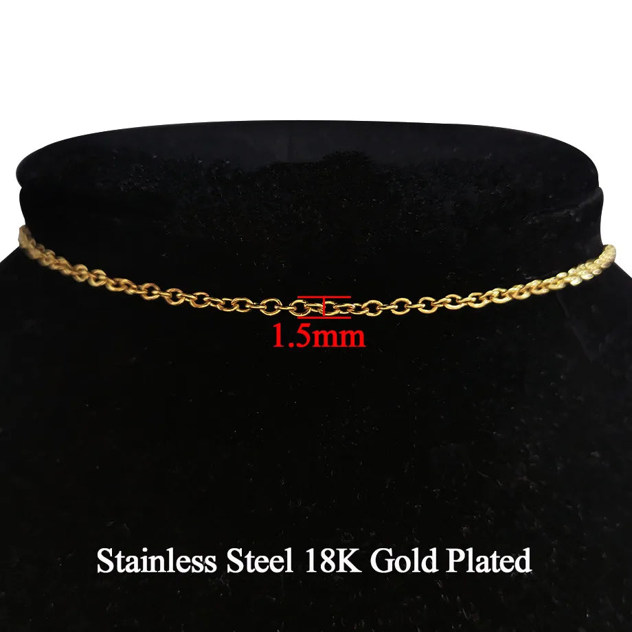 Stainless Steel Gold Chain for Men Women, Golden Stainless Steel Chain Necklace, Gold Color Vintage Collar Necklace Chokers